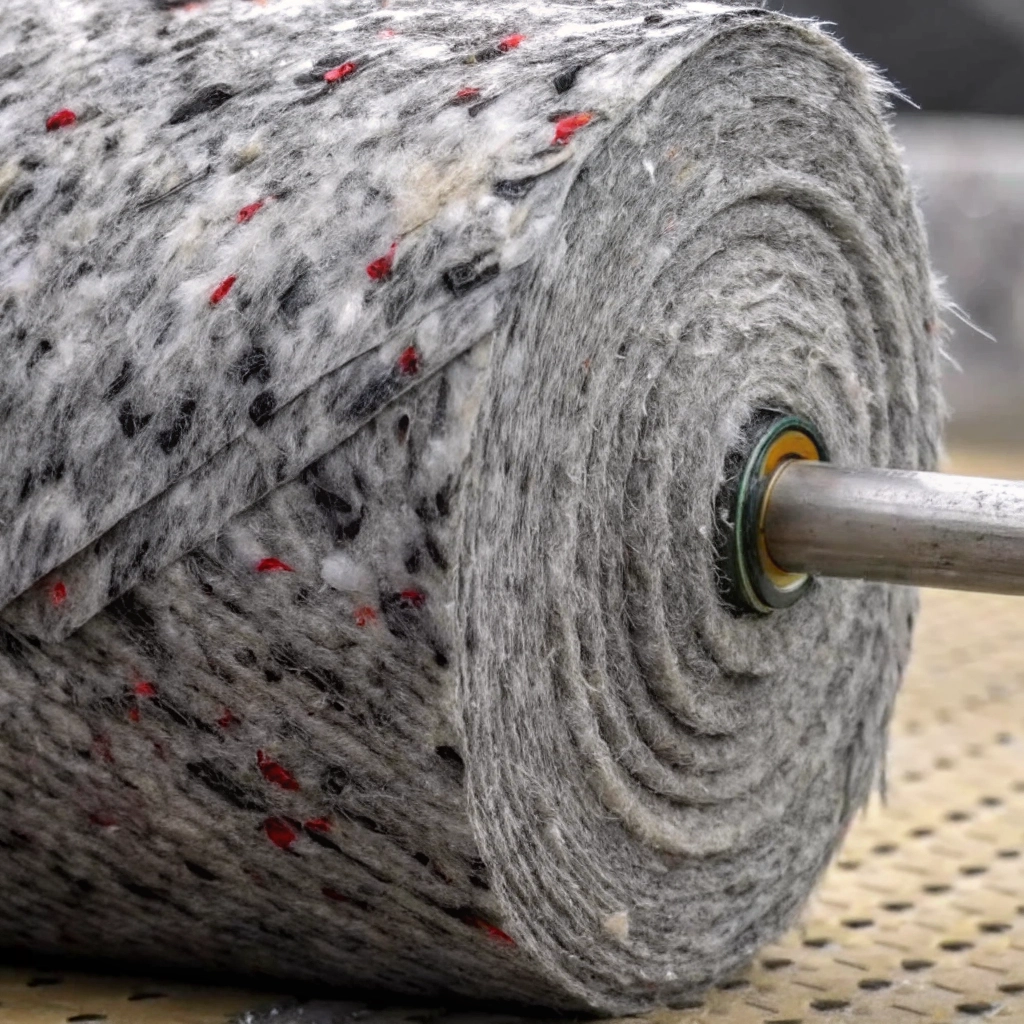 Close-up view of industrial felt texture