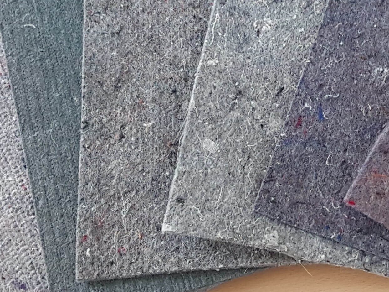 Industrial felt samples for selecting the right thickness and hardness